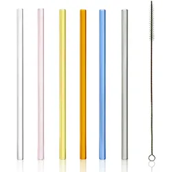 Stölzle Lausitz Glas 6 Trinkhalme + Reinigungsbürste 20 cm bunt