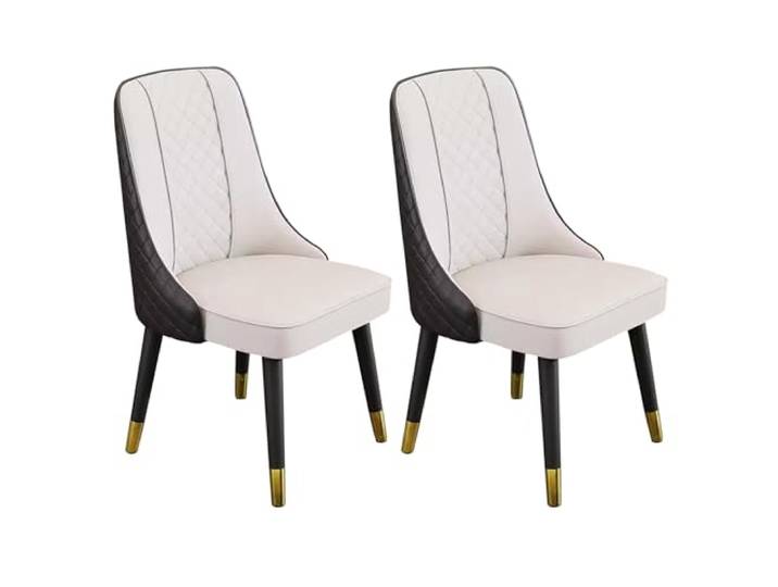 MARIYCH Esszimmerstühle im 2er-Set, Beistellstühle aus PU-Leder für Küche, Esszimmer und Wohnzimmer, Restaurant, gepolsterter Akzentstuhl mit Holzbeinen