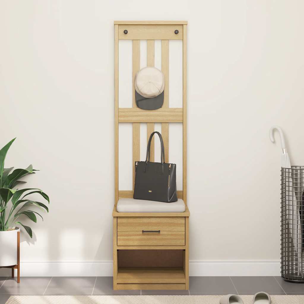 vidaXL Portemanteau SANDNES 45x40x159,5 cm bois massif pin