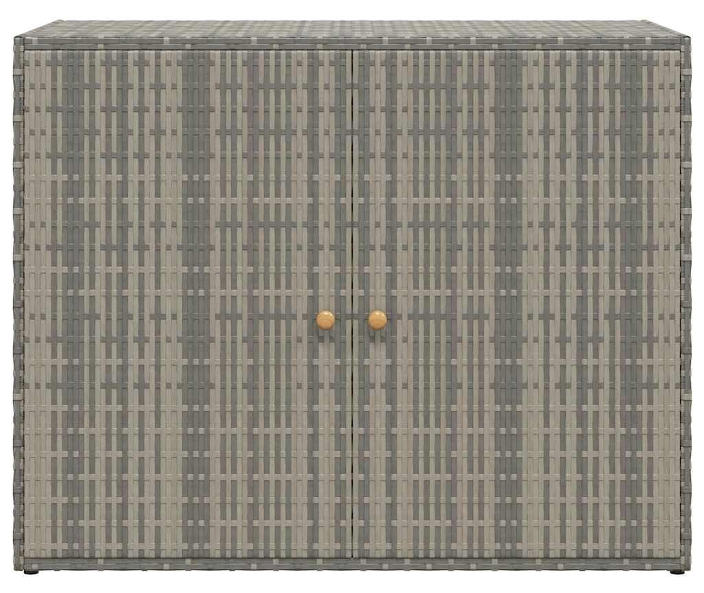 Gartenkasten, Grau - 100x55,5x80 cm - Wasserdichtes PE-Rattan - Stahlrahmen, pulverbeschichtet