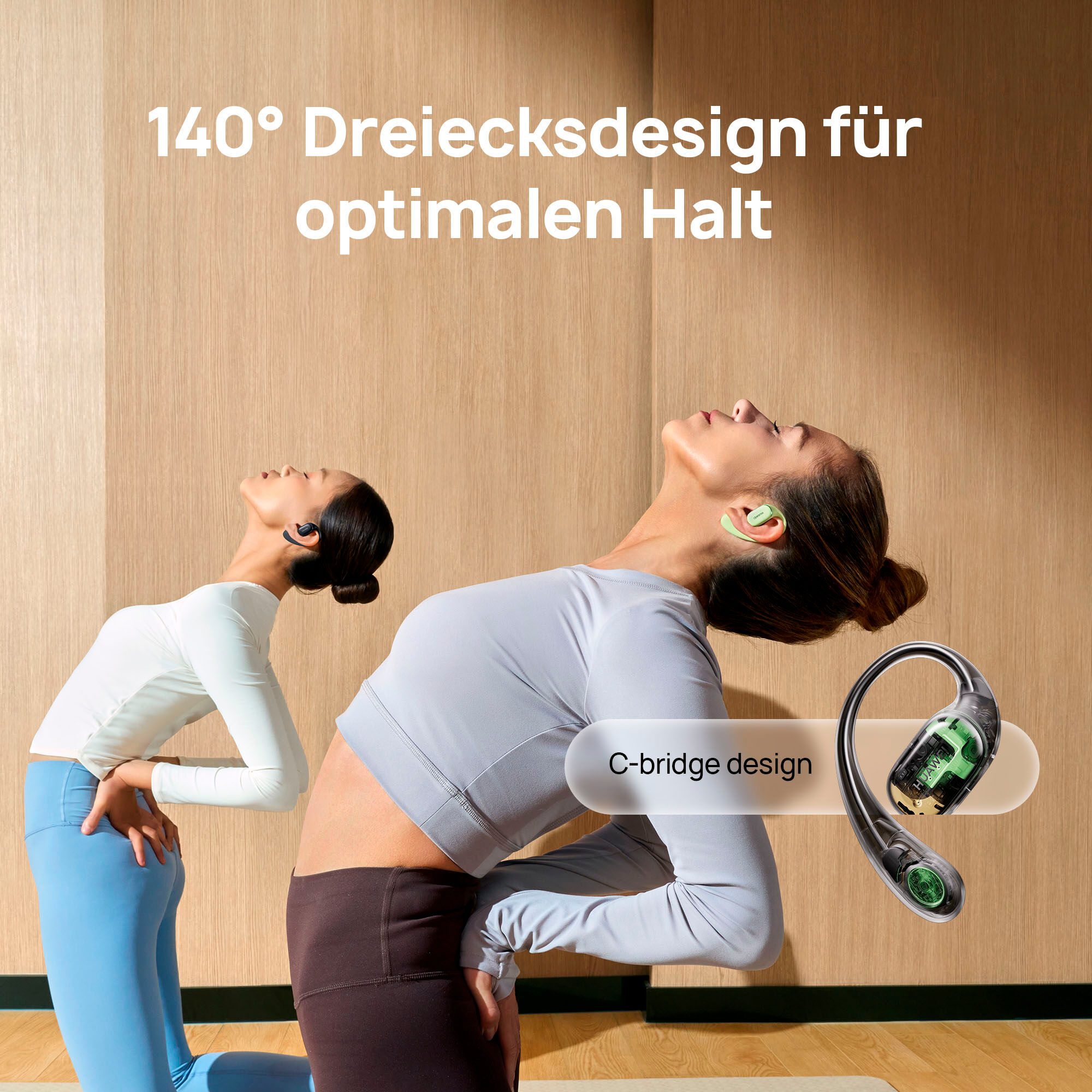 Huawei Open-Ear-Kopfhörer "FreeArc", grün (hellgrün), B:10cm H:3,9cm T:10cm, Kopfhörer, Open-Ear-Kopfhörer