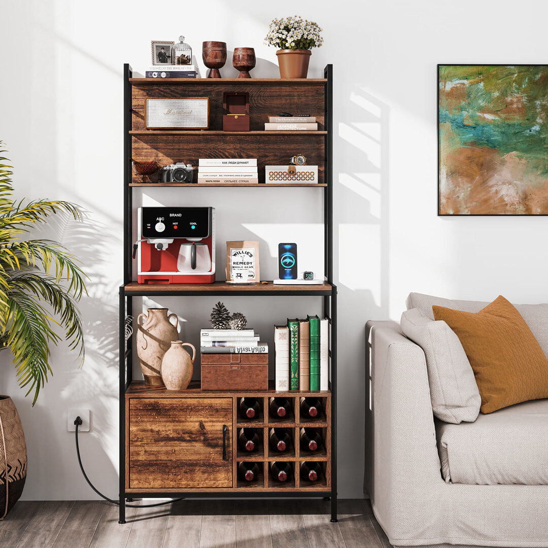Borough Wharf 80cm Metal Standard Baker's Rack with Microwave Compatibility Brown 170cm H X 80cm W X 40cm D