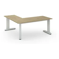 Büroschreibtisch PRIMO FLEXIBLE, 180x180 cm, Eiche natur