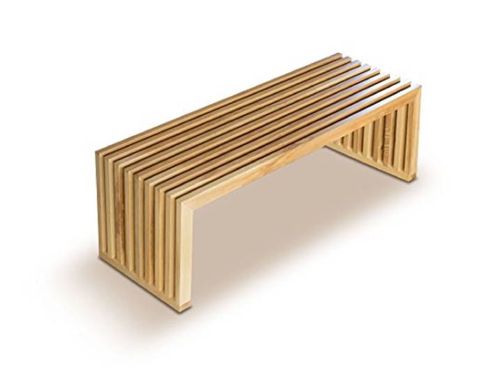 NEUERRAUM Eiche Sitzbank Holz Massiv auf Gehrung traditionell verzinkt stabile Qualität Länge 122 cm.