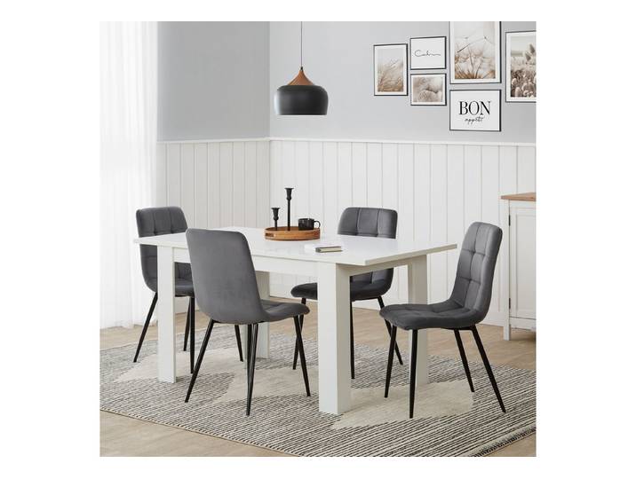 Homestyle4u Esstisch Esszimmertisch k80x80 bis 80x120 ausziehbar Küchentisch Holztisch, 120x80, ausziehbar/erweiterbar