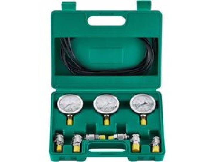 VEVOR Hydraulikdruck-Testset, 250/400/600 bar, 3 Messgeräte, 6 Testkupplungen, 3 Testschläuche, Bagger-Hydraulik-Testmanometer-Set mit Tragbarer Tragetasche für Bagger, Traktoren, Baumaschinen