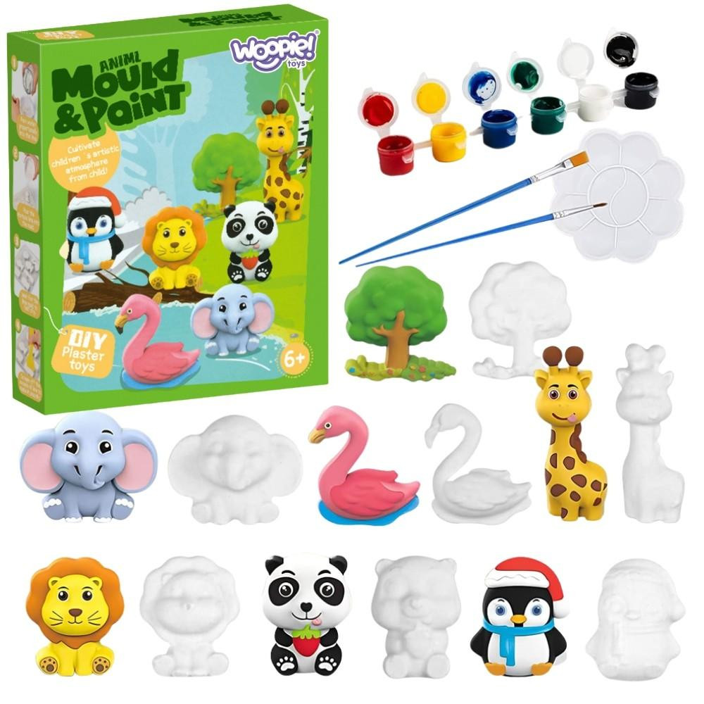 Woopie DIY Paint Craft Kit Dierenset voor het maken en verven van gipsen beeldjes