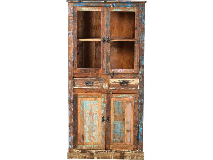Vitrine South bunt Holz/Glas B 90 H 180 cm - Vitrine
