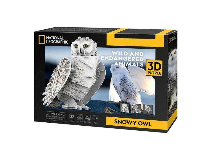 CUBIC FUN 3D Puzzel Sneeuwuil - 42 stuks, Multicolor