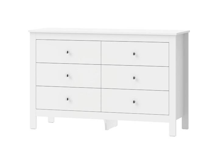 Homcom Kommode MDF Weiß, Holzwerkstoff, 6 Schubladen, 39.5x75.5x118 cm, Kleinmöbel, Kommoden