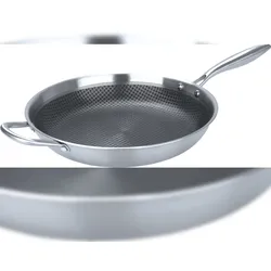 METRO PROFESSIONAL Bratpfanne, Tri-Ply Edelstahl, induktionsgeeignet, Ø 32 cm, Antihaft, Wabenstruktur