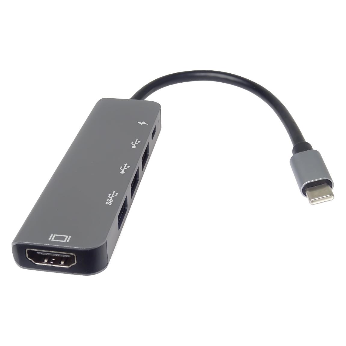 PremiumCord USB-C na HDMI + USB3.0 + 2x USB2.0 + PD(power delivery) adaptér (USB-C, 4 Ports) (KU31DOCK15)
