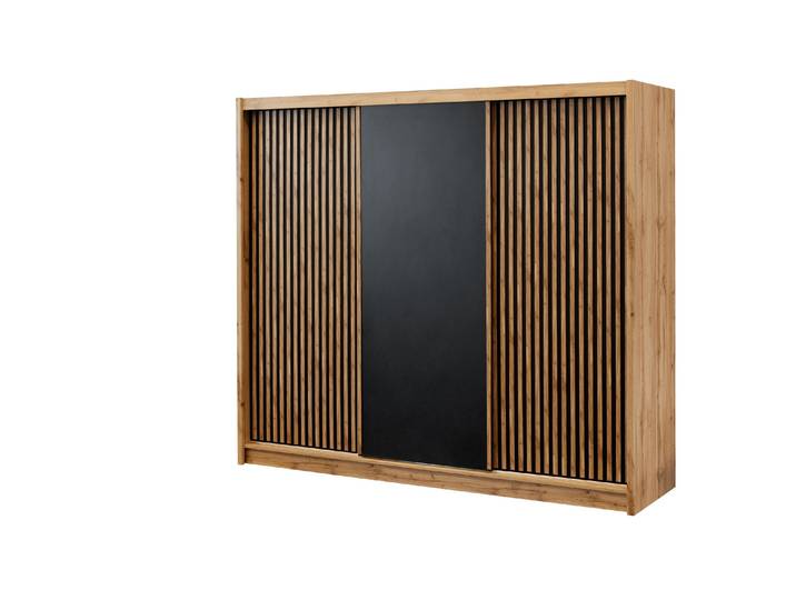 Masseno Schiebetürenschrank DRAVEN 250/215/60,5cm 3-türig Eiche Wotan