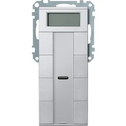 Merten MEG6214-0460 Taster 4fach plus mit Raumtemperaturregler, aluminium, System M MEG62140460