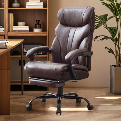 Garvee Ergonomic Office Chair, Wide PU Leather Gaming Chair, 360° Swivel Wheels, Adjustable Height, 350 Lbs Capacity