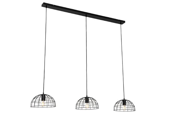 Suspension industrielle noire 3 lumières - Hanze