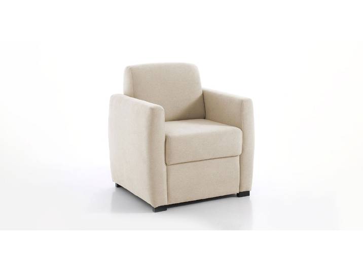 CHARLY - Fauteuil coffre - Velours, Ecru