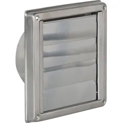 Aussenverschlussklappe V2A mit selbstschließenden Lamellen Anschl. Ø 150mm, Außen 180x180mm