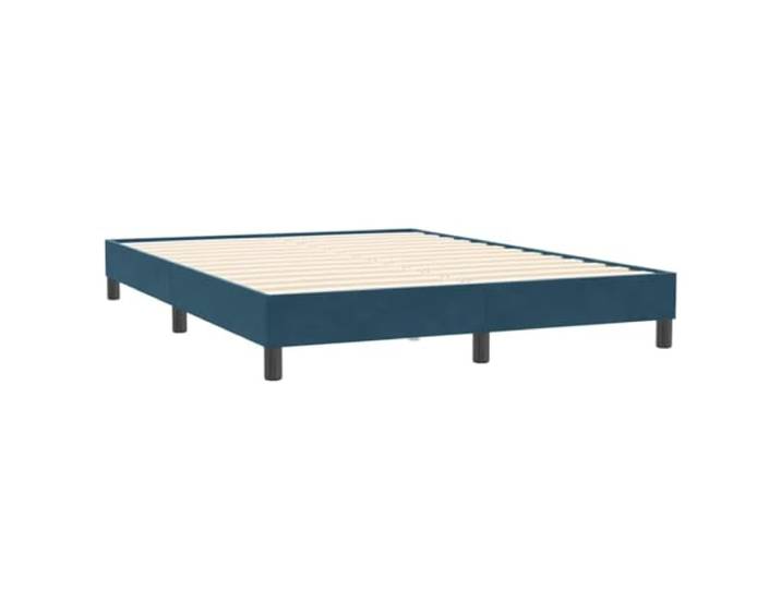 KTHLBRH Doppelbett Dunkelblau 140 x 210 cm ohne Matratze Weicher Samt, Lattenrost inklusive, stabile Beine, stabile Struktur