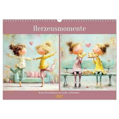 Herzensmomente. Beste Freundinnen in Liebe verbunden (Wandkalender 2027 DIN A3 quer), CALVENDO Monatskalender