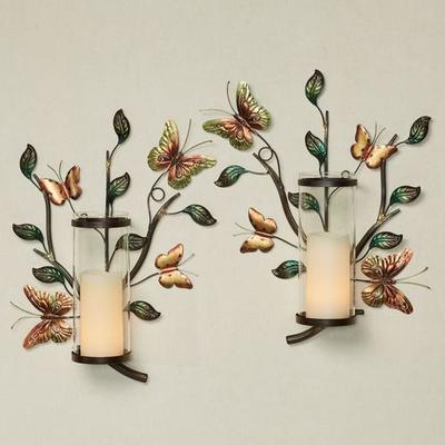 Touch of Class Flight of the Butterfly Wall Sconces Green Set of Two, Set of Two, Green