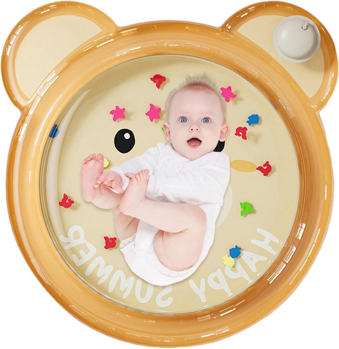 Baby Watermat Geel - Opblaasbare Speelmat voor Babyontwikkeling - 80 cm