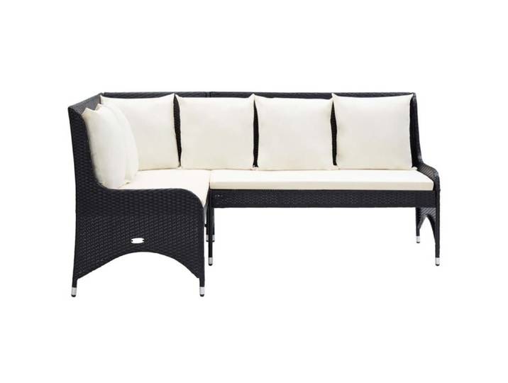 @FRENCH Salon de jardin extérieur Sofa de jardin - TOP VENTES - Canapés d'angle de jardin 2 pcs Résine tressée Noir 2036918