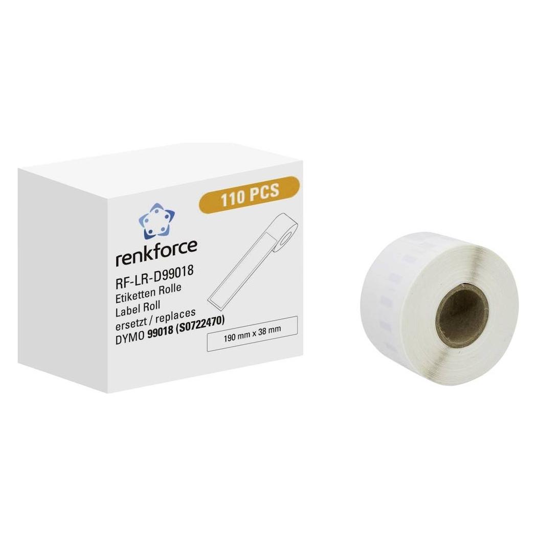 Renkforce Etiketten Rolle Kompatibel ersetzt DYMO DYMO 99018 190 x 38 mm Papier (190 mm) (RF-6027840)