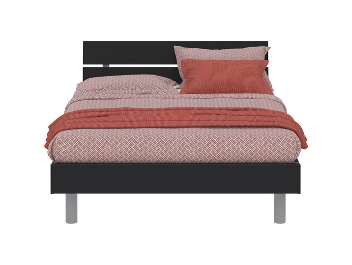 Modular Bett Livorno Schwarz, Grau MDF 140 x 200 cm - Bett