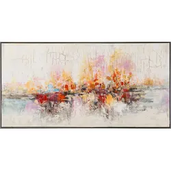 Gemälde WARME FARBMELODIE (LBH 72,50x142,50x4,50 cm) - bunt - LBH 72,50x142,50x4,50 cm