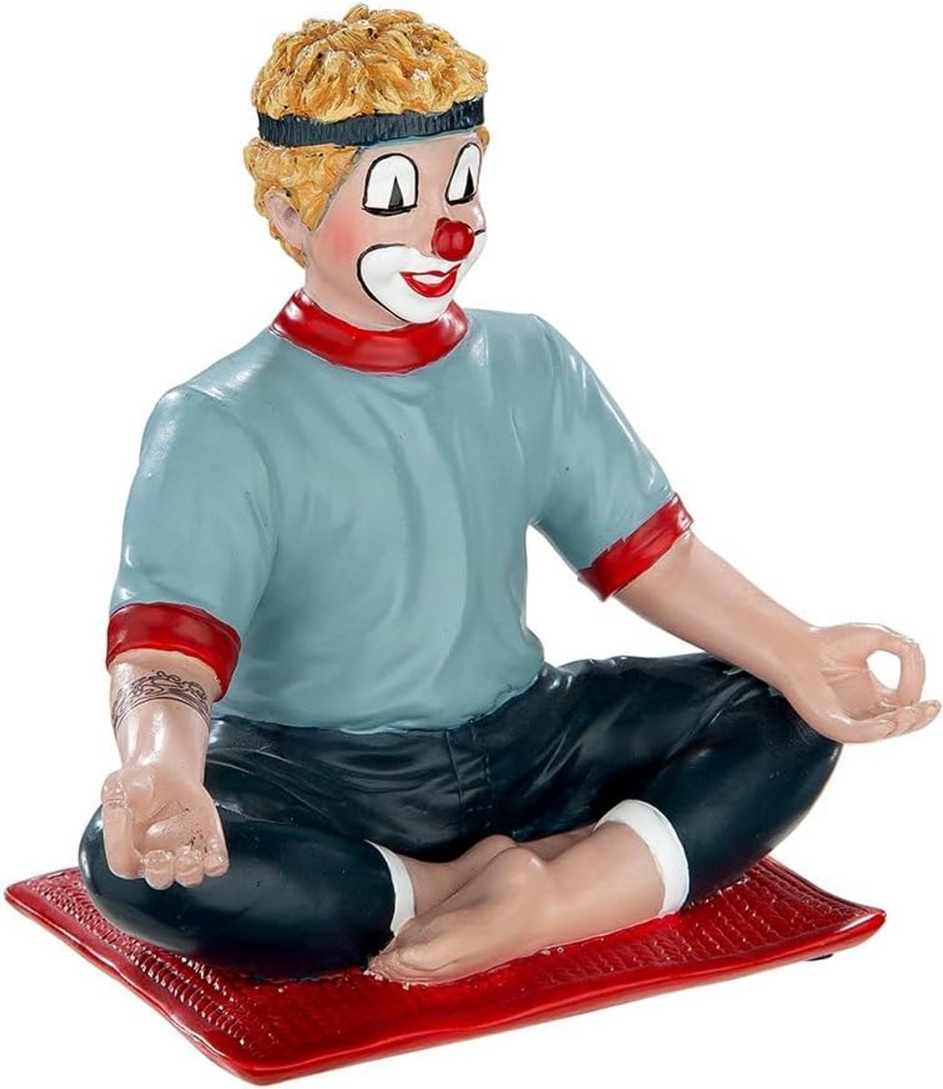 Decoratieve figuur Yoga clown handgeschilderd meerkleurig Hoogte: 10 cm