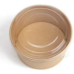 DayBays 1800 Stk. Salatschalen 750 ml Salatbox Kombi 148x129x60 mm mit Deckel Kraft Braun Rund