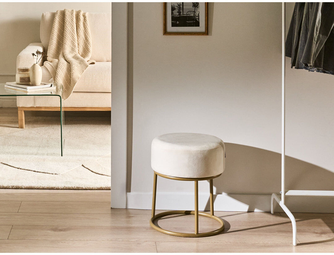 Canora Grey Iron Accent Stool White 40cm H X 35cm W X 35cm D