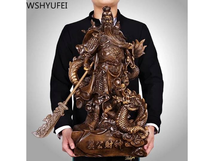 Statue Guanyunchang en résine de style chinois, ornements de bureau, salon, maison, magasin de saisi 007, artisanat de décoration, cadeau d'anniversaire