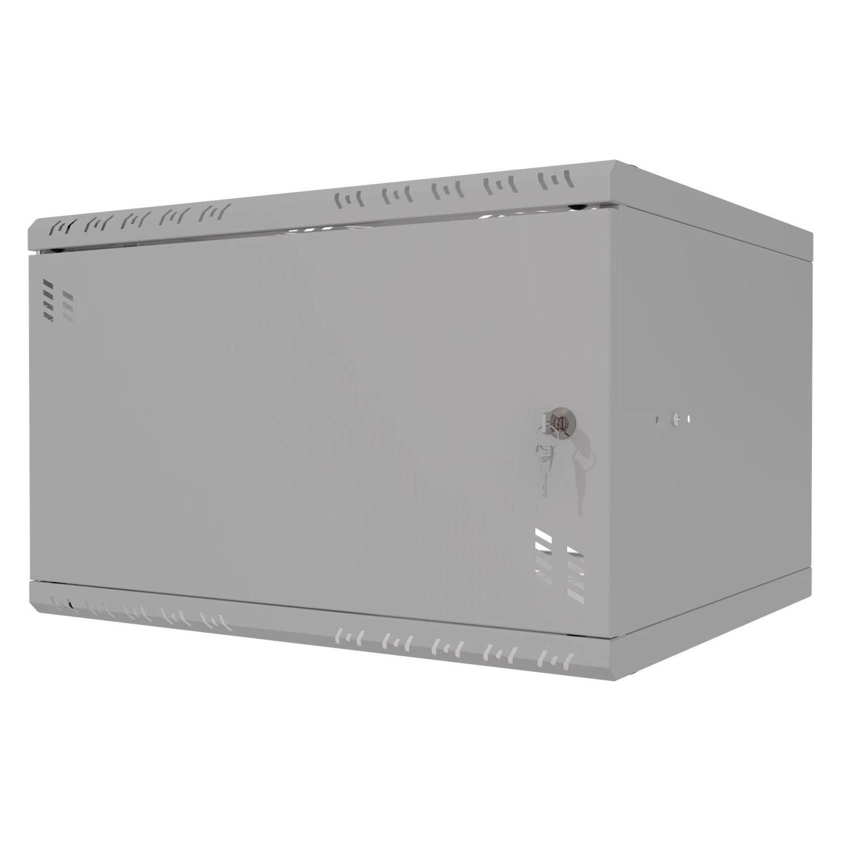 Stalflex Rack Cabinet 19" 6U, 450mm, Metal Door, Grey S-RC19-6U-450MG (6 HE, 19 Zoll Rack) (S-RC19-6U-450MG)