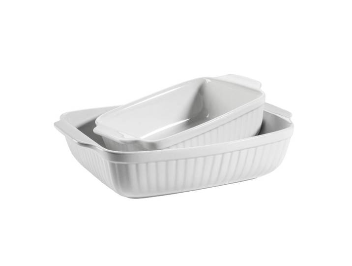 Mäser Backformenset Kitchen Time, Weiß, Keramik, 37x30.5x15.5 cm, hitzebeständig, lebensmittelecht, Backen & Backzubehör, Backformen, Backformen-Sets
