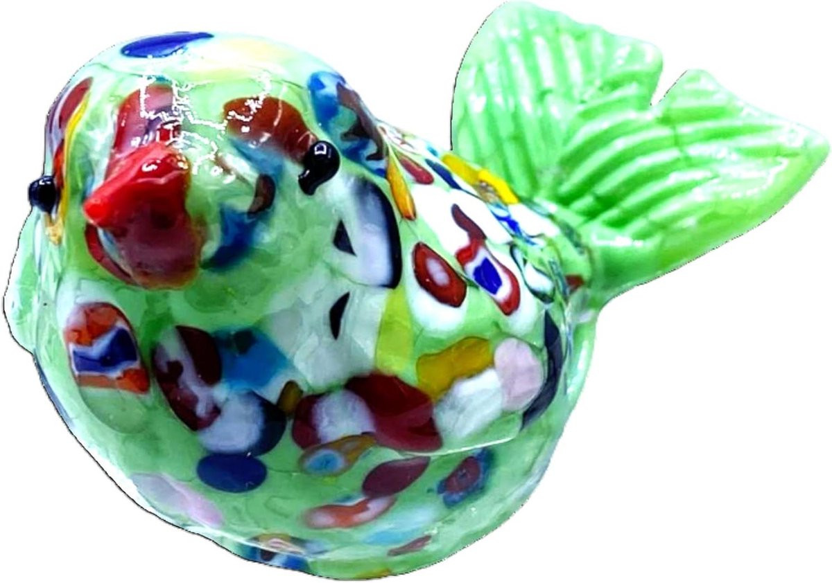Murrina Glas Sculptuur - Murano Glas Decoratie met Bladgoud - Goud - 6 x 6 cm