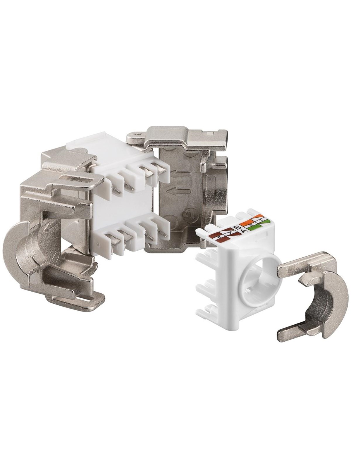 Pro Keystone module RJ45 CAT 6A STP - Silber