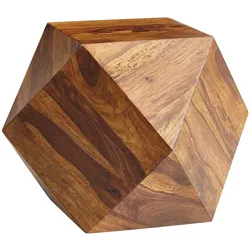COUCHTISCH aus Sheeshamholz im Diamant-Design, Maße 57x42,5x57 cm, Belastbarkeit 30 kg