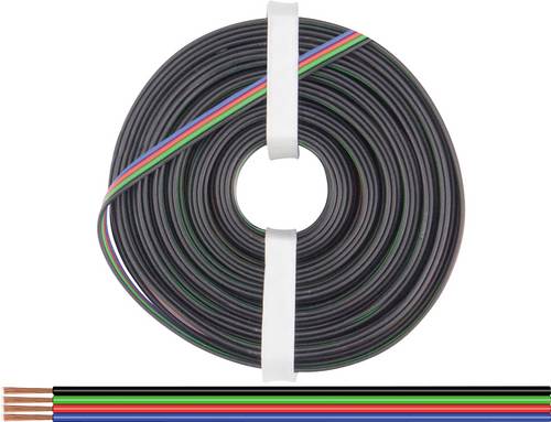 Donau Elektronik 419-100 Litze 4 x 0.25mm² Schwarz, Grün, Rot, Blau 100m