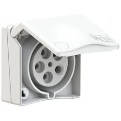 PCE 855-4v CEE-Anbausteckdose Design 32A 5p 4h IP44 (weiß) 8554v