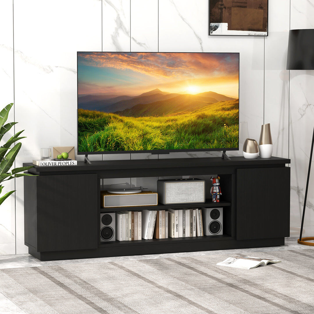 costway TV Stand Fireplace for TVs up to 78" Fireplace Black 78"