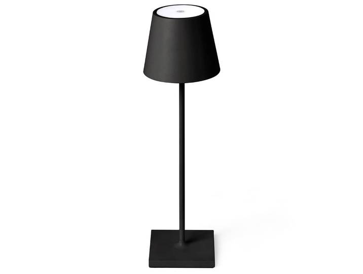 FARO BARCELONA LED-Tischlampe Toc mit USB-Charger, IP54, schwarz Toc, dimmbar, schwarz, Aluminium, Modern