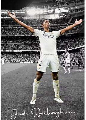 Inspired Finds Famous Soccer Player Canvas Poster Wall Art For Modern Sports Room Decor 11.81x16.54in Unframed bellingham Aura