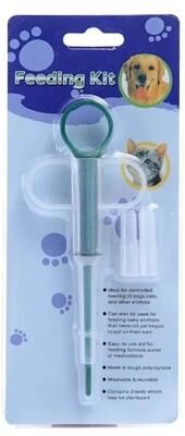 Happy Pet Pantry Press Style Pet Medicine Feeder & Pill Dispenser For Dogs And Cats Easy Pet Pill Syringe Medication Tool green