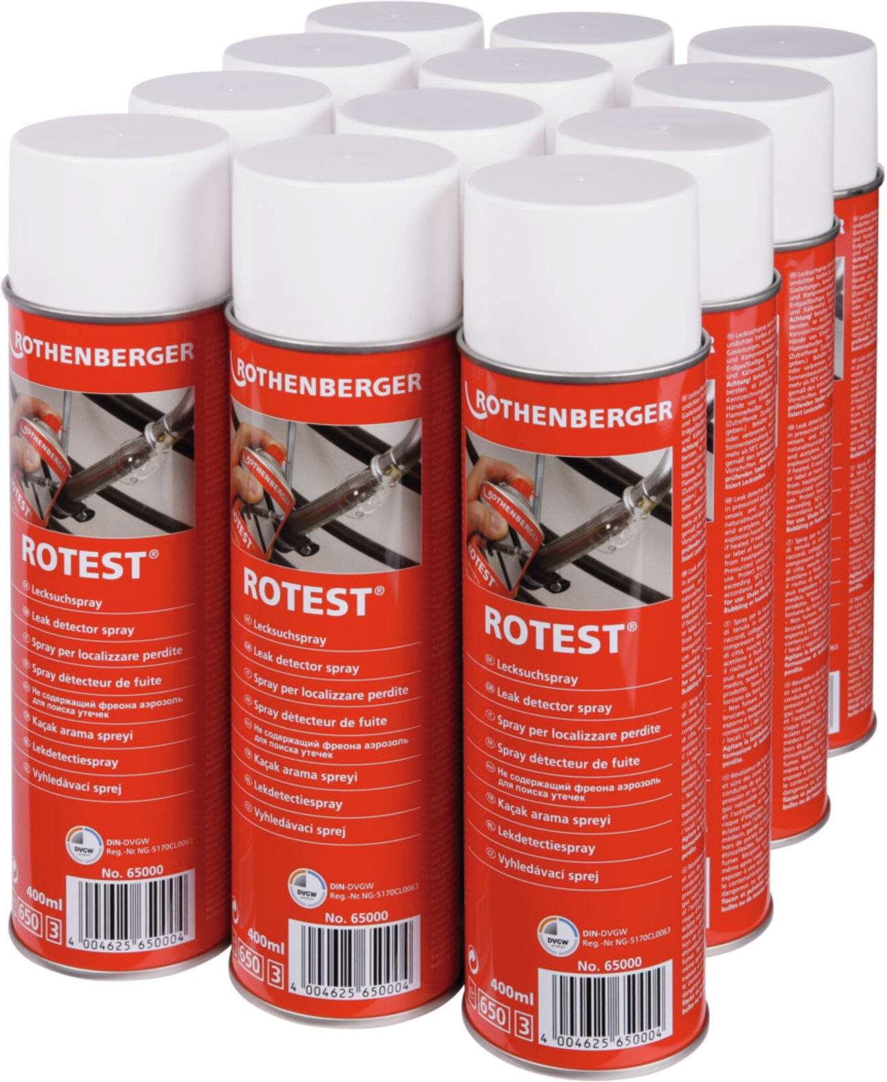 Rothenberger Lecksuchspray, 400ml, 12er Pack (1000000442)