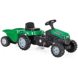 Lemodo Trettraktor grün mit Anhänger, Traktor zum draufsitzen, Kinder Traktor ab 3 Jahre