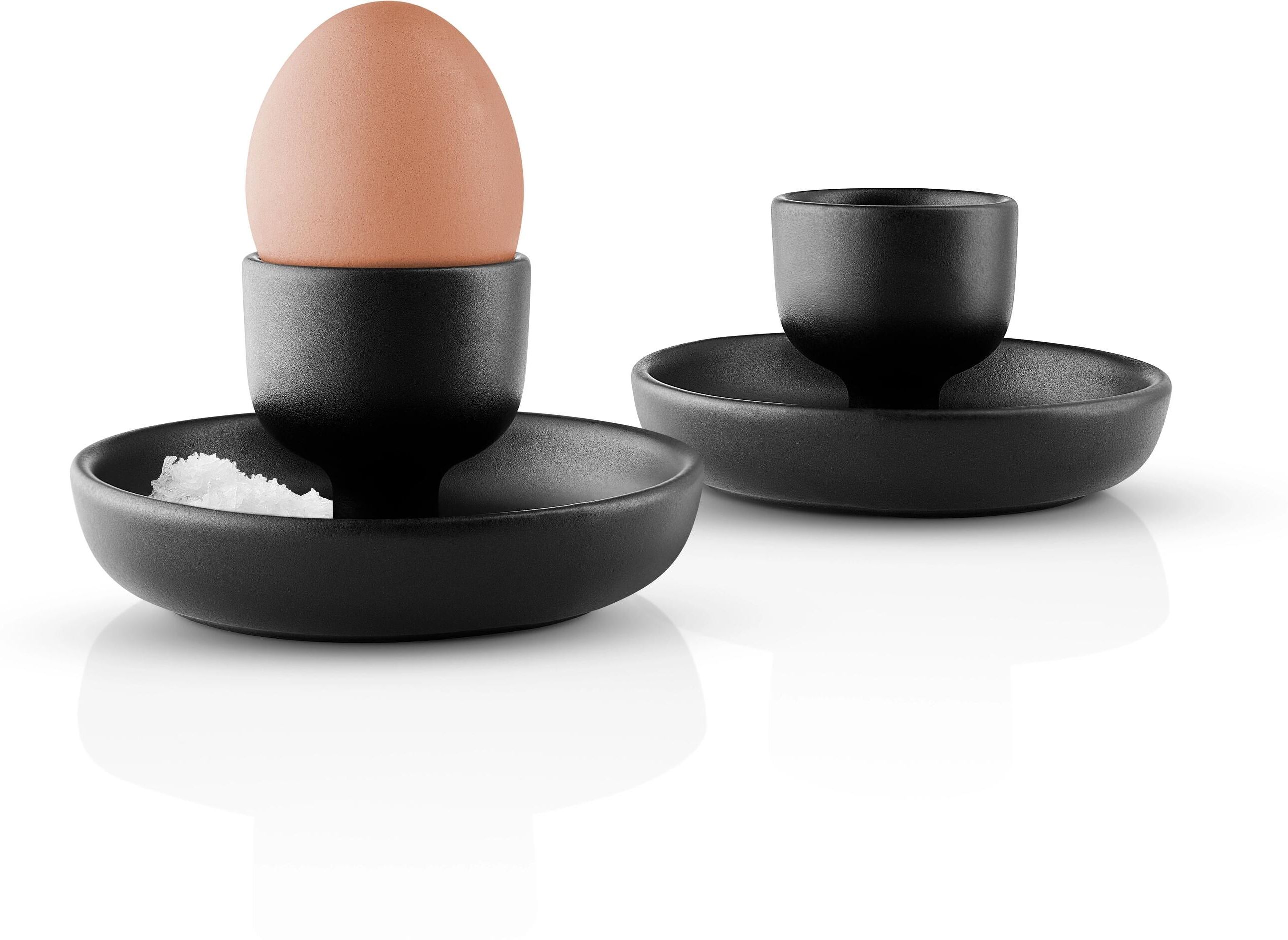 Eierbecher EVA SOLO "Nordic kitchen 2 Stück", schwarz, B:11cm H:6cm, Eierbecher, Eierbecher schwarz Einheitsgröße