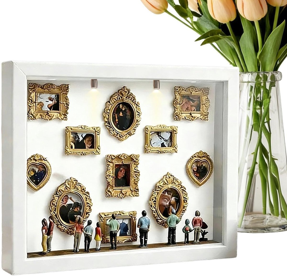 Museum Schaduwlijst Wit voor Miniatuur Aandenken en DIY Arrangementen - 22.7 x 31.4 cm