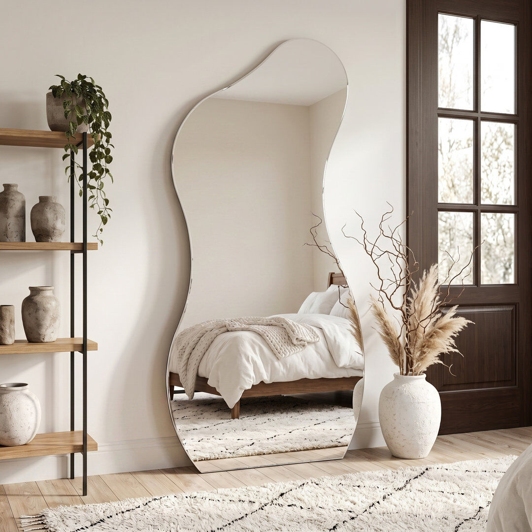 Ivy Bronx Free Form Leaning and Freestanding Full Length Mirror 170cm H X 80cm W X 0.4cm D